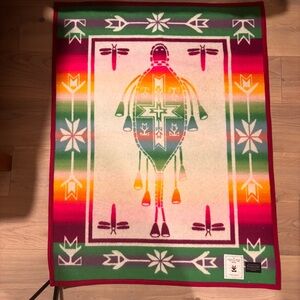 Pendleton Multicolor Holiday Blanket with Native Motif